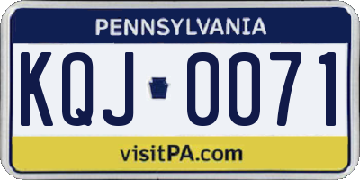 PA license plate KQJ0071