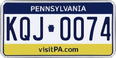 PA license plate KQJ0074
