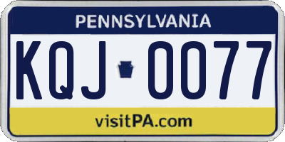 PA license plate KQJ0077