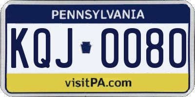 PA license plate KQJ0080