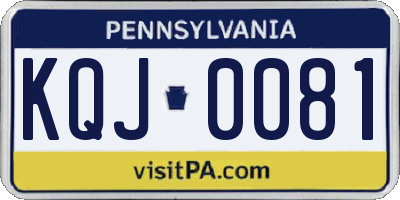 PA license plate KQJ0081