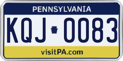 PA license plate KQJ0083