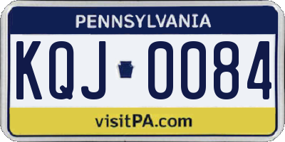 PA license plate KQJ0084