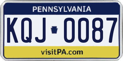 PA license plate KQJ0087