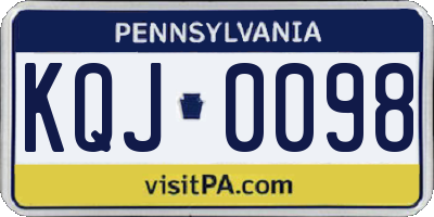 PA license plate KQJ0098