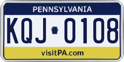 PA license plate KQJ0108