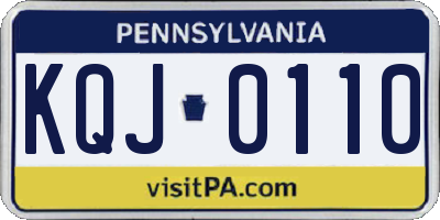 PA license plate KQJ0110