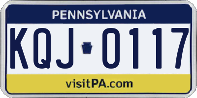 PA license plate KQJ0117