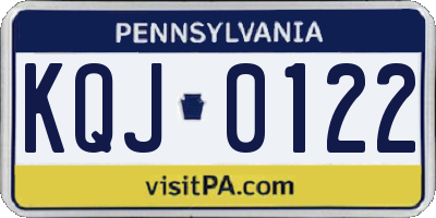 PA license plate KQJ0122
