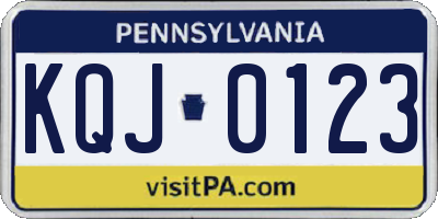 PA license plate KQJ0123