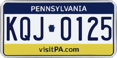 PA license plate KQJ0125