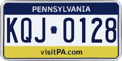 PA license plate KQJ0128