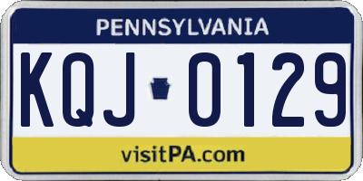 PA license plate KQJ0129
