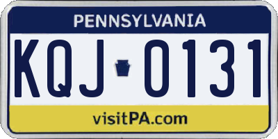 PA license plate KQJ0131