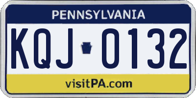 PA license plate KQJ0132