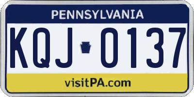 PA license plate KQJ0137