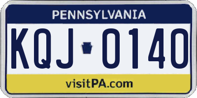 PA license plate KQJ0140