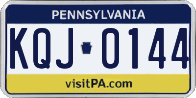 PA license plate KQJ0144