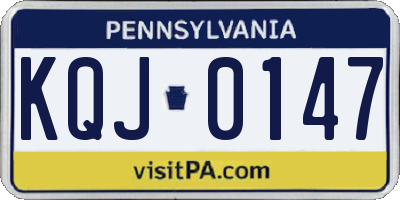 PA license plate KQJ0147