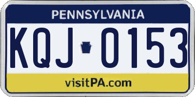 PA license plate KQJ0153