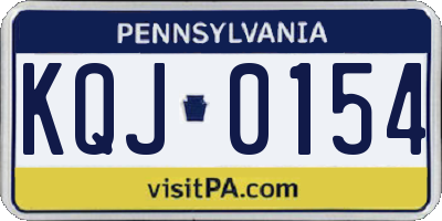 PA license plate KQJ0154
