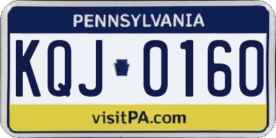 PA license plate KQJ0160