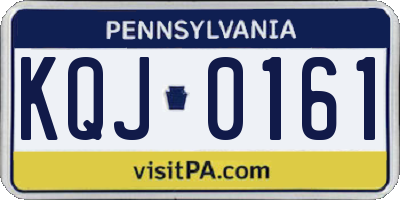 PA license plate KQJ0161