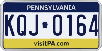 PA license plate KQJ0164