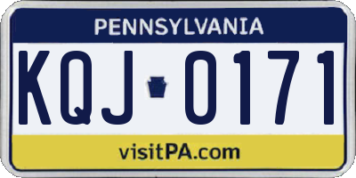 PA license plate KQJ0171