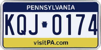PA license plate KQJ0174