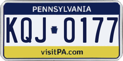PA license plate KQJ0177