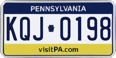 PA license plate KQJ0198