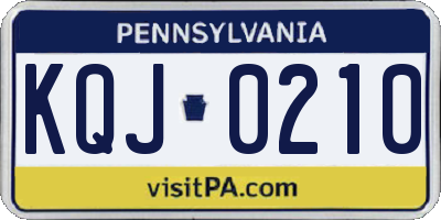 PA license plate KQJ0210