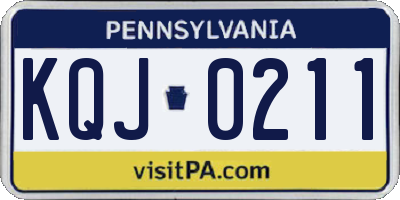 PA license plate KQJ0211