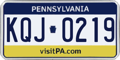 PA license plate KQJ0219