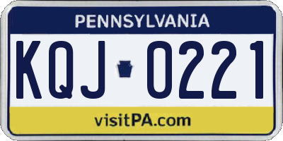 PA license plate KQJ0221