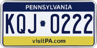 PA license plate KQJ0222