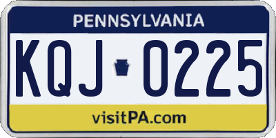 PA license plate KQJ0225