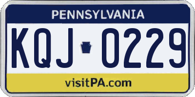 PA license plate KQJ0229