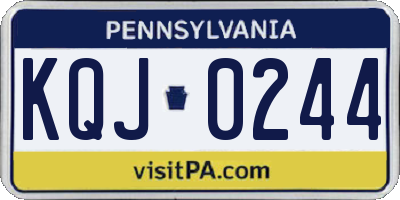 PA license plate KQJ0244