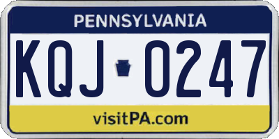 PA license plate KQJ0247