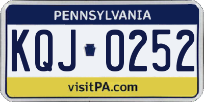 PA license plate KQJ0252