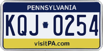 PA license plate KQJ0254