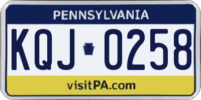 PA license plate KQJ0258