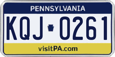 PA license plate KQJ0261