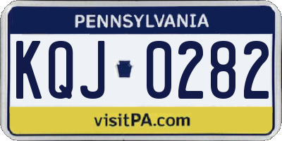 PA license plate KQJ0282