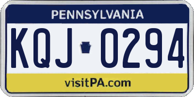 PA license plate KQJ0294