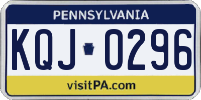 PA license plate KQJ0296