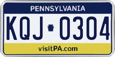 PA license plate KQJ0304