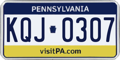 PA license plate KQJ0307